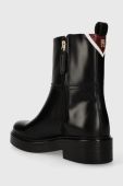 Шкіряні черевики Tommy Hilfiger COOL ELEVATED ANKLE BOOTIE жіночі колір чорний на плоскому ходу FW0FW07487