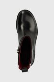 Шкіряні черевики Tommy Hilfiger COOL ELEVATED ANKLE BOOTIE жіночі колір чорний на плоскому ходу FW0FW07487