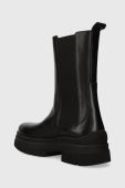 Шкіряні черевики Tommy Hilfiger ESSENTIAL LEATHER CHELSEA BOOT жіночі колір чорний на плоскому ходу FW0FW07490