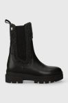 Черевики Tommy Hilfiger SEASONAL FEMININE CHELSEA BOOT жіночі колір чорний на плоскому ходу FW0FW07497