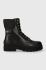 Шкіряні черевики Tommy Hilfiger FEMININE FELT LACE UP BOOTIE жіночі колір чорний на плоскому ходу утеплене FW0FW07500