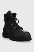 Черевики Tommy Hilfiger TH MONOGRAM OUTDOOR BOOT жіночі колір чорний на плоскому ходу утеплене FW0FW07502 Черевики Tommy Hilfiger TH MONOGRAM OUTDOOR BOOT жіночі колір чорний на плоскому ходу утеплене FW0FW07502