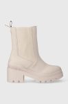 Черевики Tommy Hilfiger RUBBERIZED MID HEEL BOOT жіночі колір бежевий каблук блок FW0FW07520 Черевики Tommy Hilfiger RUBBERIZED MID HEEL BOOT жіночі колір бежевий каблук блок FW0FW07520
