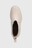 Черевики Tommy Hilfiger RUBBERIZED MID HEEL BOOT жіночі колір бежевий каблук блок FW0FW07520 Черевики Tommy Hilfiger RUBBERIZED MID HEEL BOOT жіночі колір бежевий каблук блок FW0FW07520