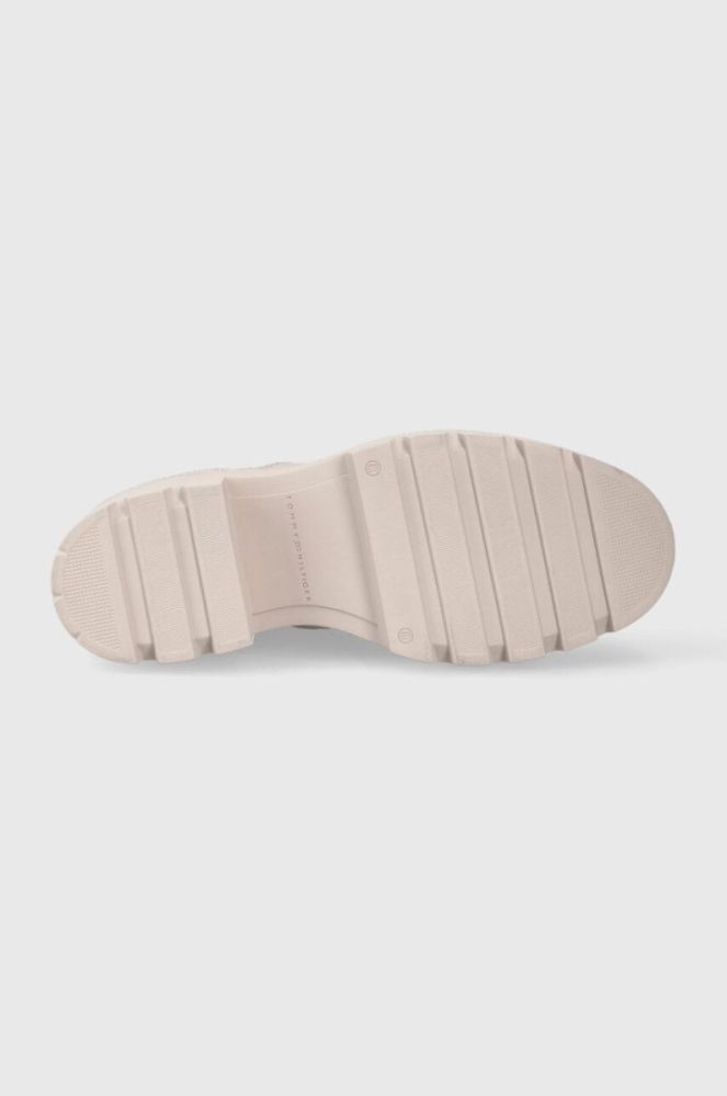 Черевики Tommy Hilfiger RUBBERIZED MID HEEL BOOT жіночі колір бежевий каблук блок FW0FW07520 фото 5