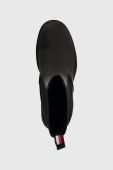 Черевики Tommy Hilfiger RUBBERIZED MID HEEL BOOT жіночі колір чорний каблук блок FW0FW07520 Черевики Tommy Hilfiger RUBBERIZED MID HEEL BOOT жіночі колір чорний каблук блок FW0FW07520