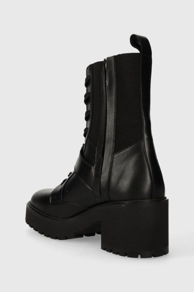 Шкіряні черевики Tommy Hilfiger TOMMY BELT LEATHER BOOT жіночі колір чорний каблук блок FW0FW07526 фото 3