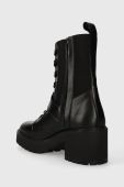 Шкіряні черевики Tommy Hilfiger TOMMY BELT LEATHER BOOT жіночі колір чорний каблук блок FW0FW07526