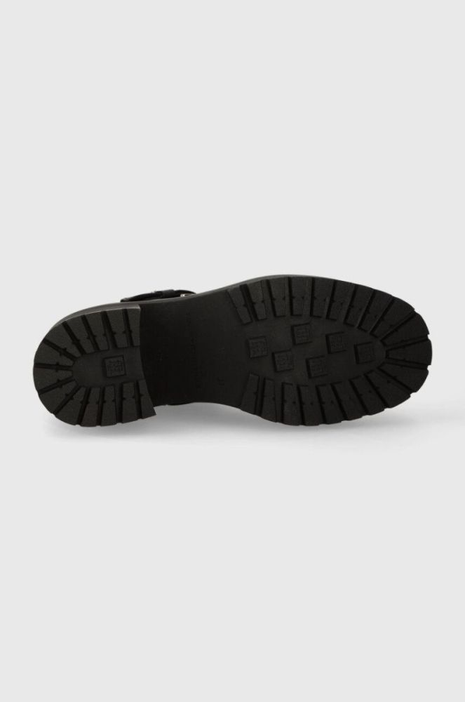 Шкіряні черевики Tommy Hilfiger TOMMY BELT LEATHER BOOT жіночі колір чорний каблук блок FW0FW07526 фото 5