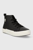 Шкіряні кросівки Tommy Hilfiger VULC TH LEATHER SNEAKER HI колір чорний FW0FW07550