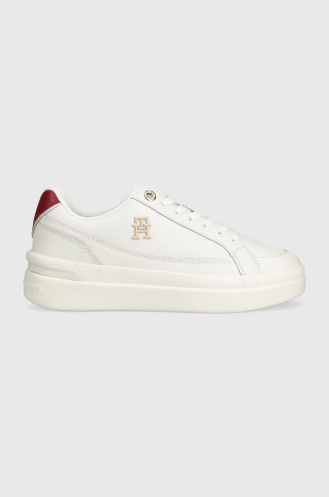 Шкіряні кросівки Tommy Hilfiger TH ELEVATED COURT SNEAKER колір білий FW0FW07568