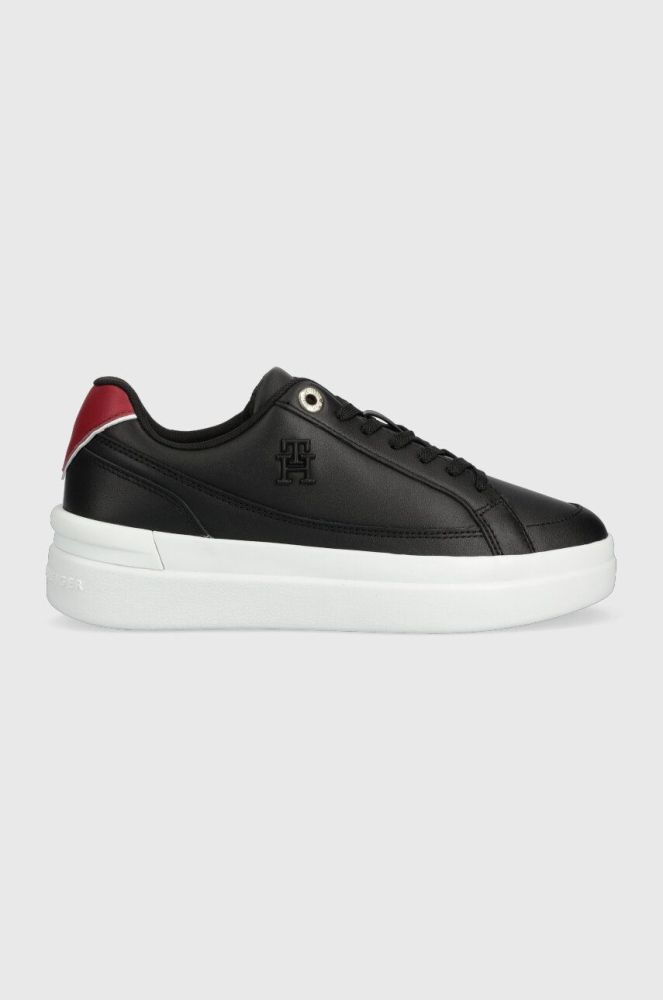 Шкіряні кросівки Tommy Hilfiger TH ELEVATED COURT SNEAKER колір чорний FW0FW07568