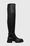 Чоботи Tommy Hilfiger STRETCH MONOCHROMATIC LONGBOOT жіночі колір чорний на платформі FW0FW07611