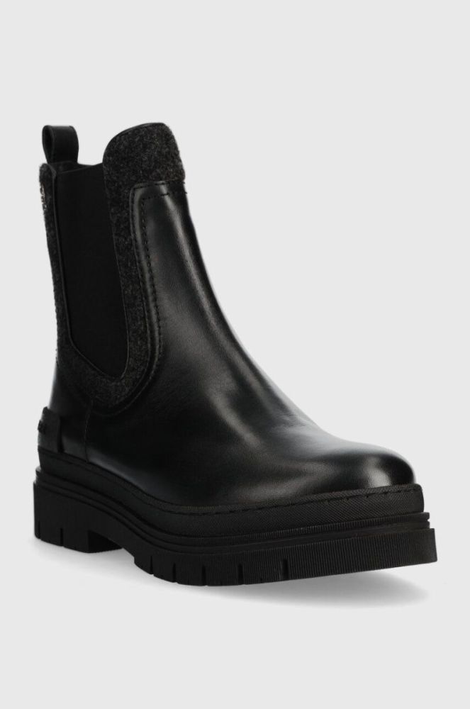 Черевики Tommy Hilfiger FEMININE FELT CHELSEA BOOTIE жіночі колір чорний на плоскому ходу утеплене FW0FW07655 фото 2
