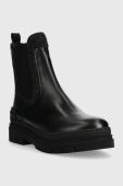 Черевики Tommy Hilfiger FEMININE FELT CHELSEA BOOTIE жіночі колір чорний на плоскому ходу утеплене FW0FW07655
