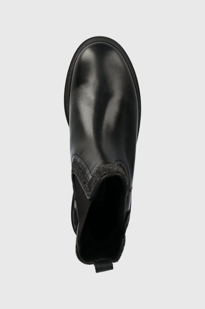 Черевики Tommy Hilfiger FEMININE FELT CHELSEA BOOTIE жіночі колір чорний на плоскому ходу утеплене FW0FW07655 фото 4