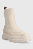 Черевики Tommy Hilfiger FEMININE RUBBERIZED THERMO BOOT колір бежевий на платформі FW0FW07475 Черевики Tommy Hilfiger FEMININE RUBBERIZED THERMO BOOT колір бежевий на платформі FW0FW07475