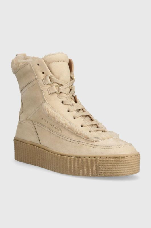 Кросівки Tommy Hilfiger ESSENTIAL LACE UP WARMBOOTIE колір бежевий FW0FW07503 фото 2