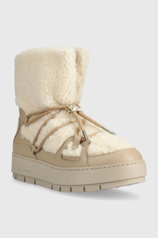 Зимові чоботи Tommy Hilfiger TOMMY TEDDY SNOWBOOT колір бежевий FW0FW07505 фото 2