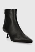 Шкіряні черевики Tommy Hilfiger POINTY KITTEN HEEL BOOT жіночі колір чорний маленький підбор FW0FW07538 Шкіряні черевики Tommy Hilfiger POINTY KITTEN HEEL BOOT жіночі колір чорний маленький підбор FW0FW07538
