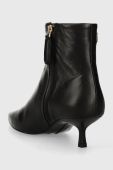Шкіряні черевики Tommy Hilfiger POINTY KITTEN HEEL BOOT жіночі колір чорний маленький підбор FW0FW07538 Шкіряні черевики Tommy Hilfiger POINTY KITTEN HEEL BOOT жіночі колір чорний маленький підбор FW0FW07538