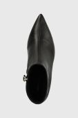 Шкіряні черевики Tommy Hilfiger POINTY KITTEN HEEL BOOT жіночі колір чорний маленький підбор FW0FW07538 Шкіряні черевики Tommy Hilfiger POINTY KITTEN HEEL BOOT жіночі колір чорний маленький підбор FW0FW07538