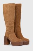 Замшеві чоботи Aldo Rykiel жіночі колір коричневий каблук блок 13621048Rykiel