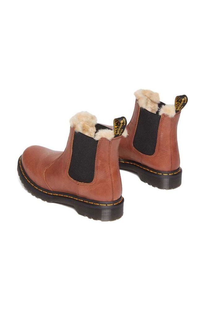 Шкіряні черевики Dr. Martens 2976 Leonore жіночі колір коричневий на плоскому ходу утеплене DM27784225 фото 3