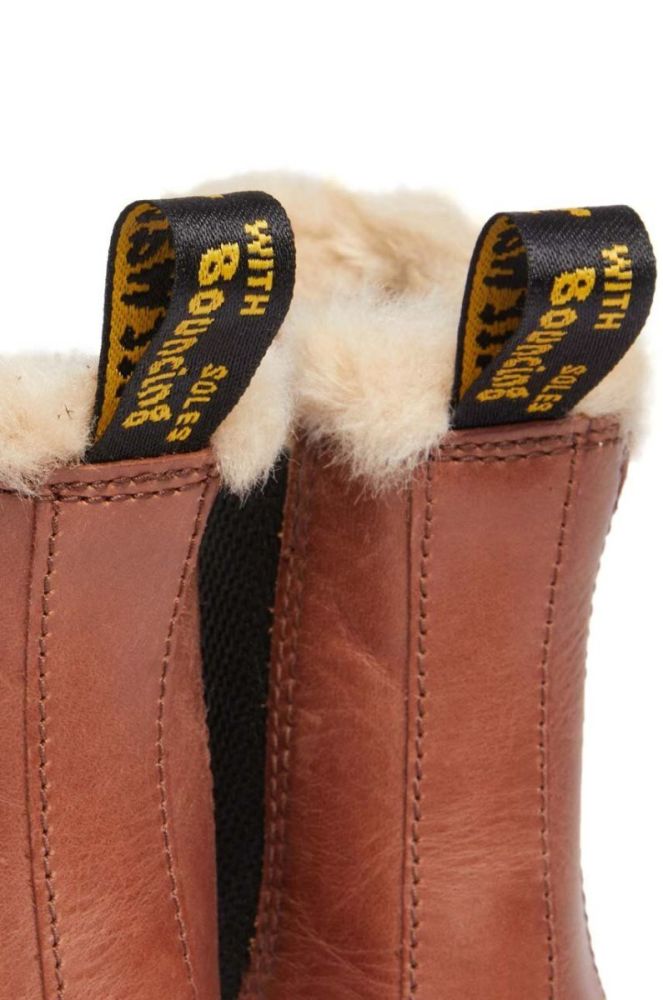 Шкіряні черевики Dr. Martens 2976 Leonore жіночі колір коричневий на плоскому ходу утеплене DM27784225 фото 4