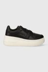 Шкіряні кросівки Tommy Jeans TJW RETRO BASKET FLATFORM CHARM колір чорний EN0EN02245 Шкіряні кросівки Tommy Jeans TJW RETRO BASKET FLATFORM CHARM колір чорний EN0EN02245
