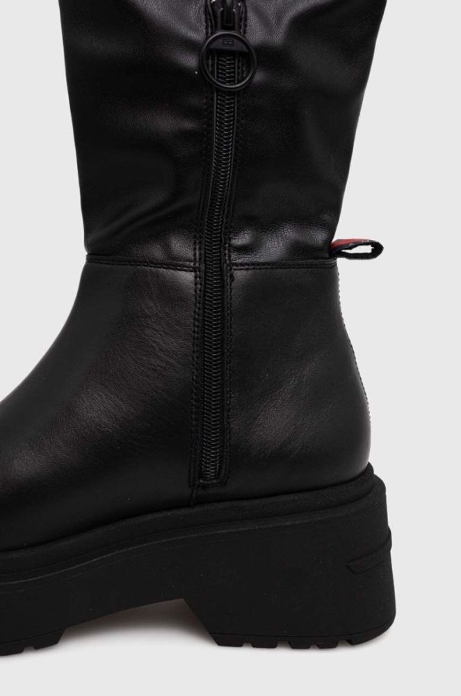 Чоботи Tommy Jeans TJW OVER THE KNEE BOOTS жіночі колір чорний на платформі EN0EN02254 фото 2