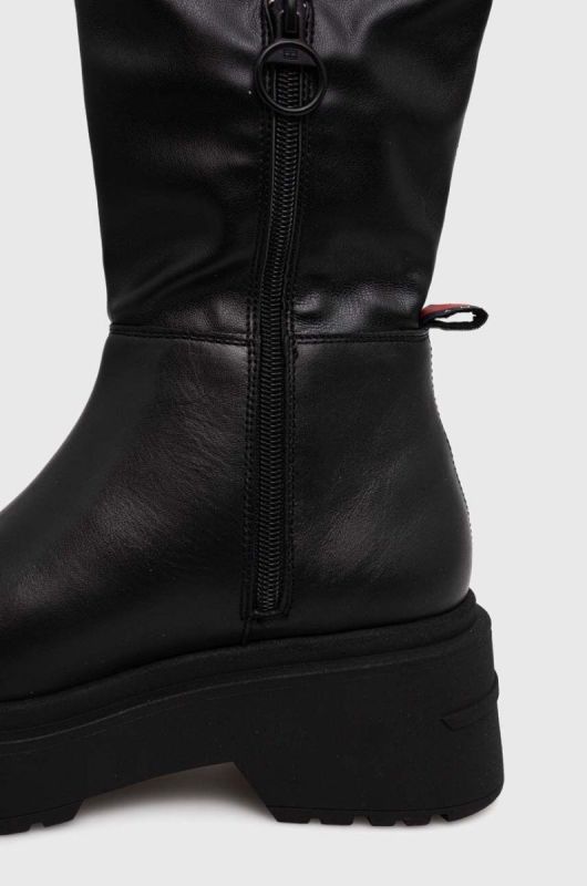 Чоботи Tommy Jeans TJW OVER THE KNEE BOOTS жіночі колір чорний на платформі EN0EN02254 фото 2