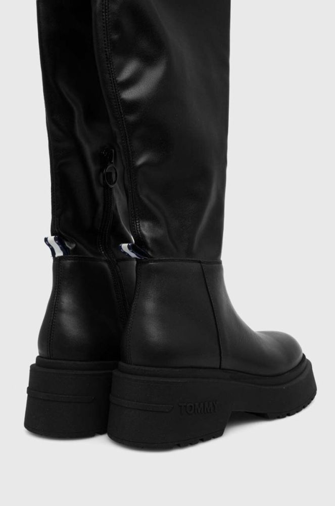 Чоботи Tommy Jeans TJW OVER THE KNEE BOOTS жіночі колір чорний на платформі EN0EN02254 фото 3