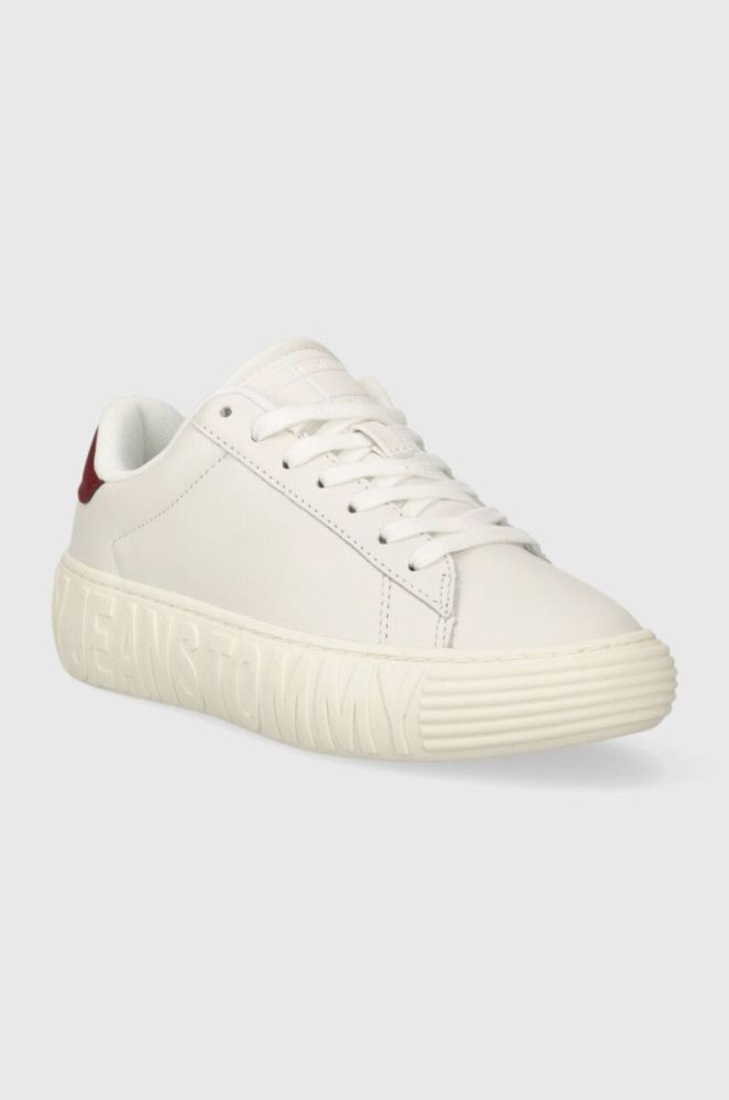 Шкіряні кросівки Tommy Jeans TJW NEW CUPSOLE LEATH LC колір білий EN0EN02273 фото 2