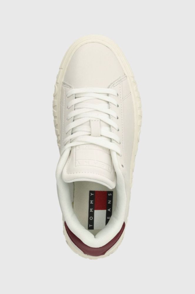 Шкіряні кросівки Tommy Jeans TJW NEW CUPSOLE LEATH LC колір білий EN0EN02273 фото 4
