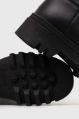 Шкіряні чоботи Tommy Jeans TJW FASHION HIGH SHAFT жіночі колір чорний на плоскому ходу EN0EN02288 Шкіряні чоботи Tommy Jeans TJW FASHION HIGH SHAFT жіночі колір чорний на плоскому ходу EN0EN02288