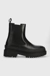 Шкіряні черевики Tommy Jeans TJW CHELSEA FOXING BOOT жіночі колір чорний на платформі EN0EN02289 Шкіряні черевики Tommy Jeans TJW CHELSEA FOXING BOOT жіночі колір чорний на платформі EN0EN02289