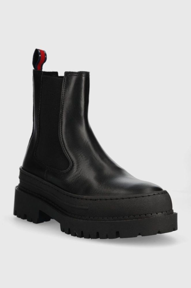 Шкіряні черевики Tommy Jeans TJW CHELSEA FOXING BOOT жіночі колір чорний на платформі EN0EN02289 фото 2