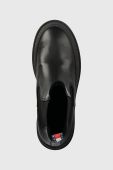 Шкіряні черевики Tommy Jeans TJW CHELSEA FOXING BOOT жіночі колір чорний на платформі EN0EN02289 Шкіряні черевики Tommy Jeans TJW CHELSEA FOXING BOOT жіночі колір чорний на платформі EN0EN02289