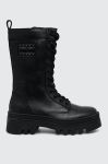 Шкіряні черевики Tommy Jeans TJW FASHION LACE UP жіночі колір чорний на платформі EN0EN02296 Шкіряні черевики Tommy Jeans TJW FASHION LACE UP жіночі колір чорний на платформі EN0EN02296