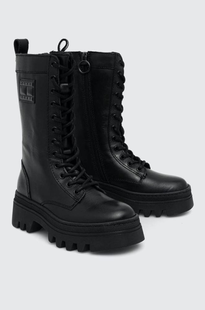 Шкіряні черевики Tommy Jeans TJW FASHION LACE UP жіночі колір чорний на платформі EN0EN02296 фото 2