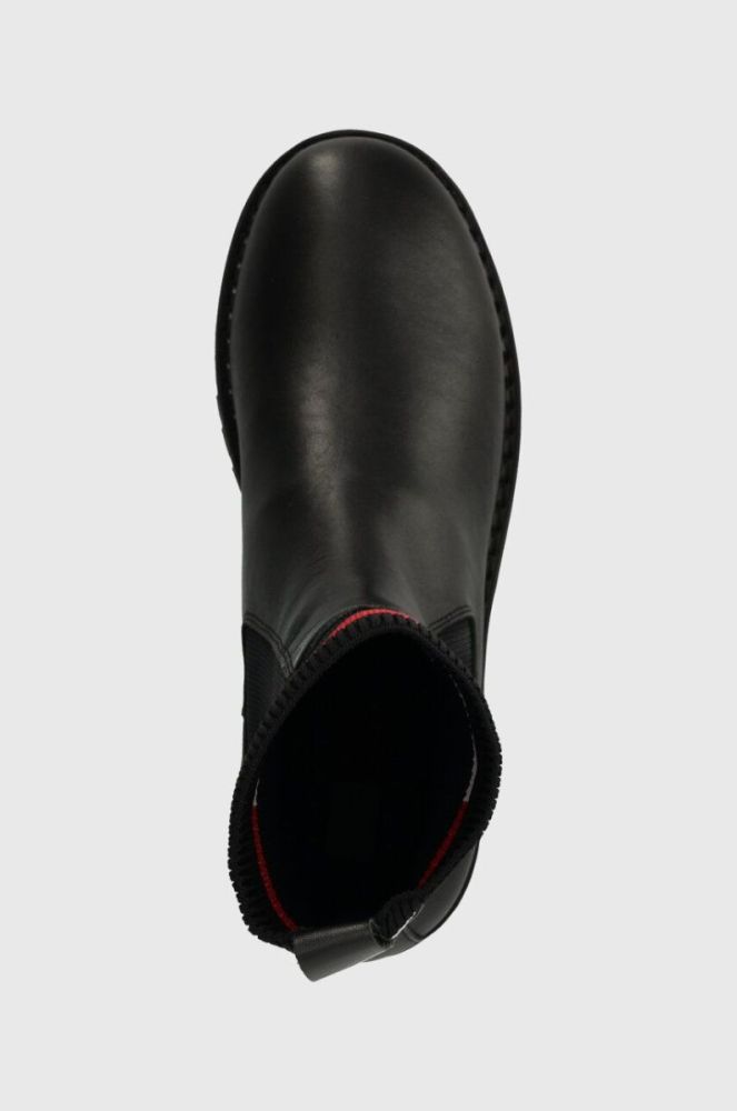 Шкіряні черевики Tommy Jeans TJW FLATFORM CHELSEA SOCK жіночі колір чорний на плоскому ходу EN0EN02301 фото 4
