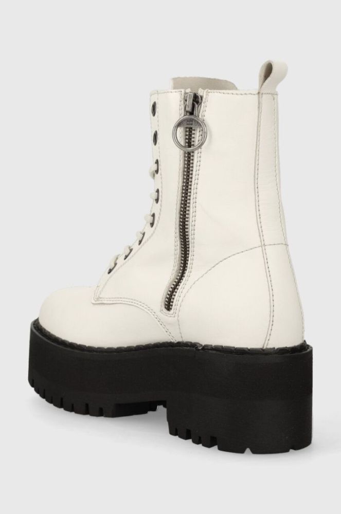 Шкіряні черевики Tommy Jeans TJW BOOT ZIP UP жіночі колір білий на плоскому ходу EN0EN02305 фото 3
