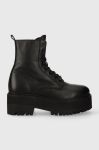 Шкіряні черевики Tommy Jeans TJW BOOT ZIP UP жіночі колір чорний на плоскому ходу EN0EN02305 Шкіряні черевики Tommy Jeans TJW BOOT ZIP UP жіночі колір чорний на плоскому ходу EN0EN02305
