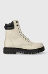 Черевики Tommy Jeans TJW LACE UP BOOT жіночі колір бежевий на платформі EN0EN02314 Черевики Tommy Jeans TJW LACE UP BOOT жіночі колір бежевий на платформі EN0EN02314