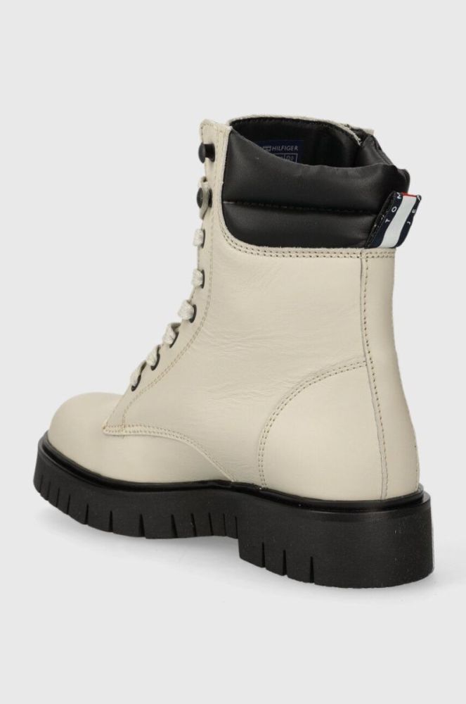 Черевики Tommy Jeans TJW LACE UP BOOT жіночі колір бежевий на платформі EN0EN02314 фото 3