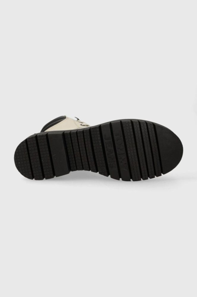 Черевики Tommy Jeans TJW LACE UP BOOT жіночі колір бежевий на платформі EN0EN02314 фото 5