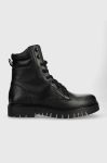Черевики Tommy Jeans TJW LACE UP BOOT жіночі колір чорний на платформі EN0EN02314 Черевики Tommy Jeans TJW LACE UP BOOT жіночі колір чорний на платформі EN0EN02314