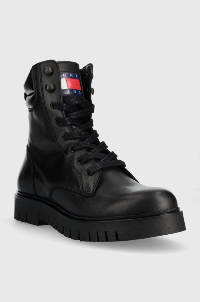 Черевики Tommy Jeans TJW LACE UP BOOT жіночі колір чорний на платформі EN0EN02314 фото 2