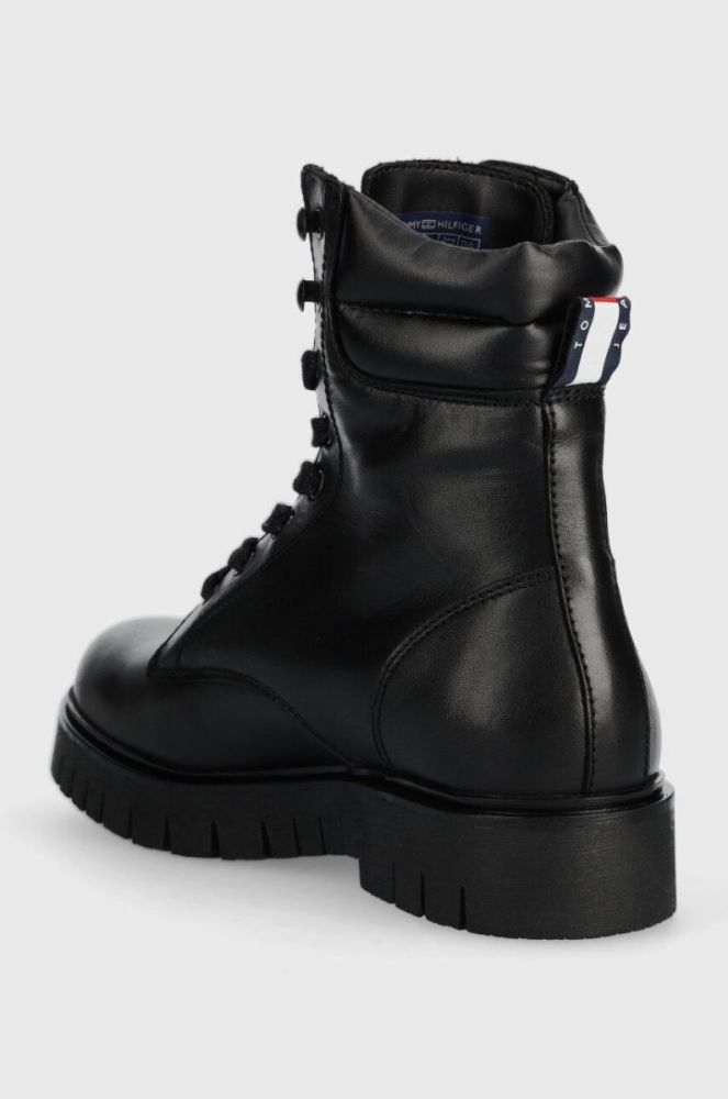 Черевики Tommy Jeans TJW LACE UP BOOT жіночі колір чорний на платформі EN0EN02314 фото 3